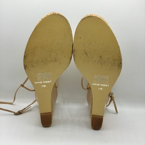 NINE West Cork Ankle Wrap Wedge Sandals Size 11 - Picture 6 of 7